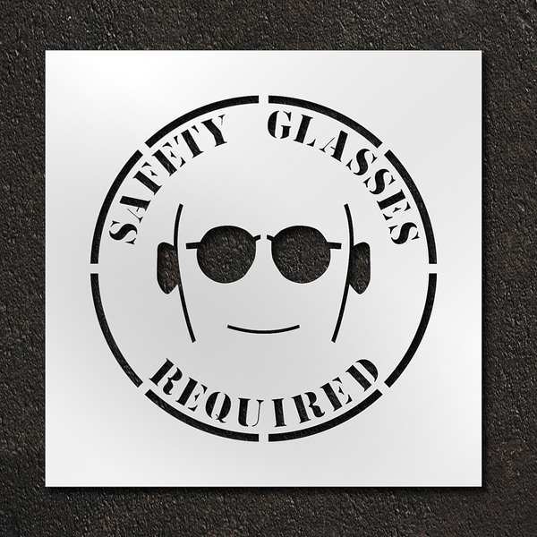 Stencil, Safety Glasses Required, 24 in
