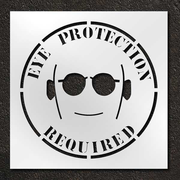 Stencil, Eye Protection Required, 42 in