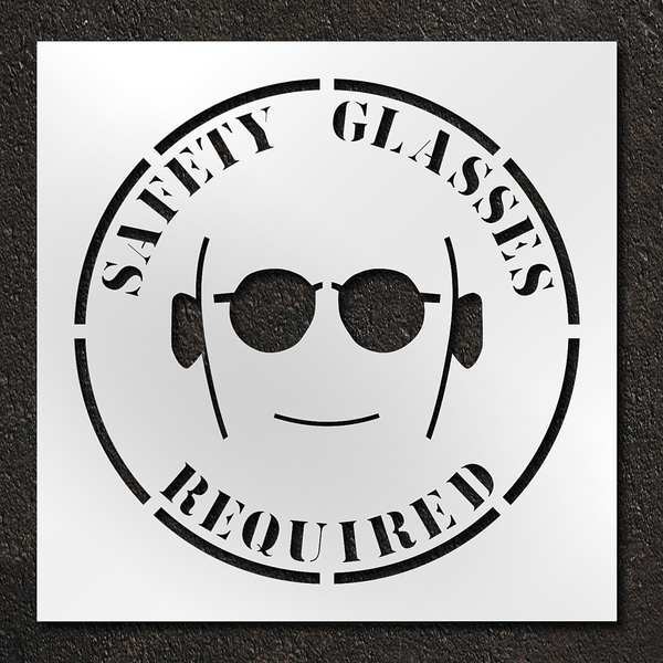 Stencil, Safety Glasses Required, 42 in