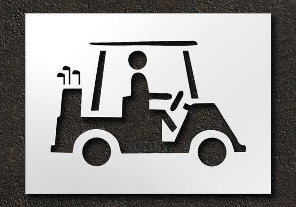 Golf Course Stencil, Cart Logo, 16 in
