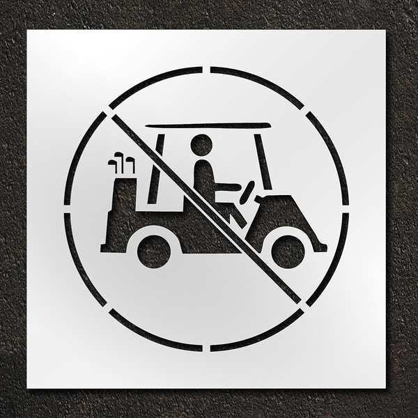 Golf Course Stencil, No Carts Logo, 24 in