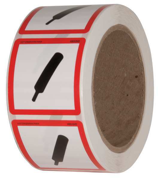 Safety Label, 2 in. W x 2 in. H, PK500, GHS1304