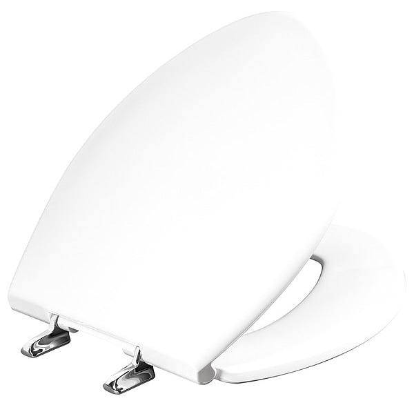 Toilet Seat, With Cover, Plastic, Round or Elongated, White
