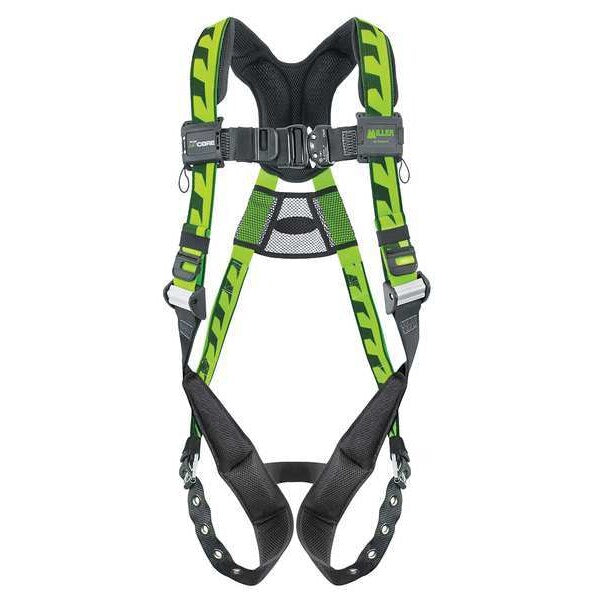 Full Body Harness, Vest Style, L/XL, Polyester, Green