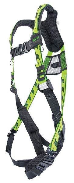 Full Body Harness, Vest Style, L/XL, Polyester, Green