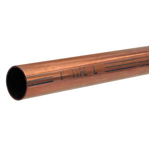 Straight Copper Tubing, 4 1/8 in Outside Dia, 10 ft Length, Type L