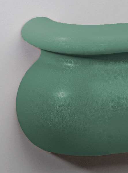 Left Handrail Return, Teal, 3-3/16In.