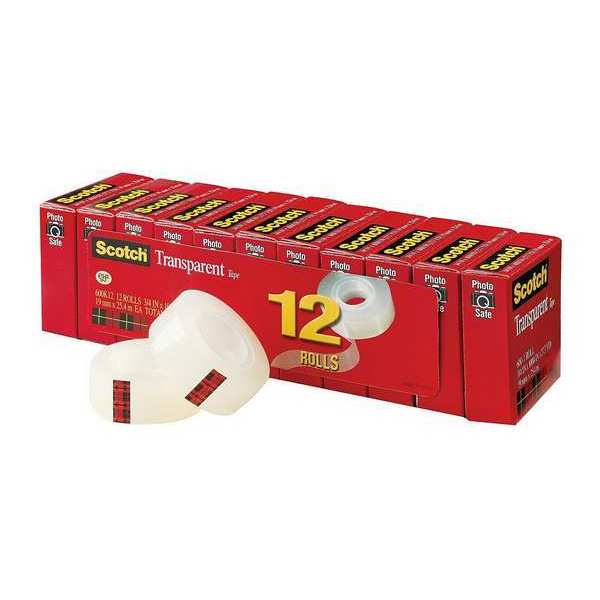 Office Tape, Clear, PK12