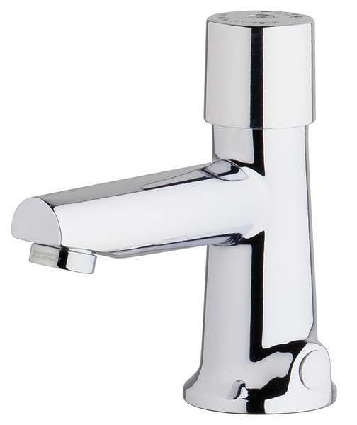 Metering Single Hole Mount, 1 Hole Straight Spout Bathroom Faucet, Chrome plated