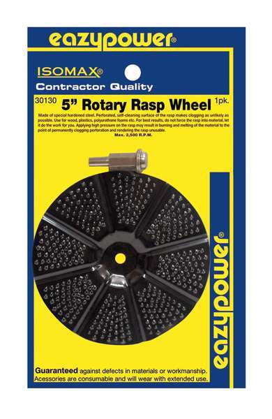 Rotary Rasp Wheel, 5 in., 1 pcs.