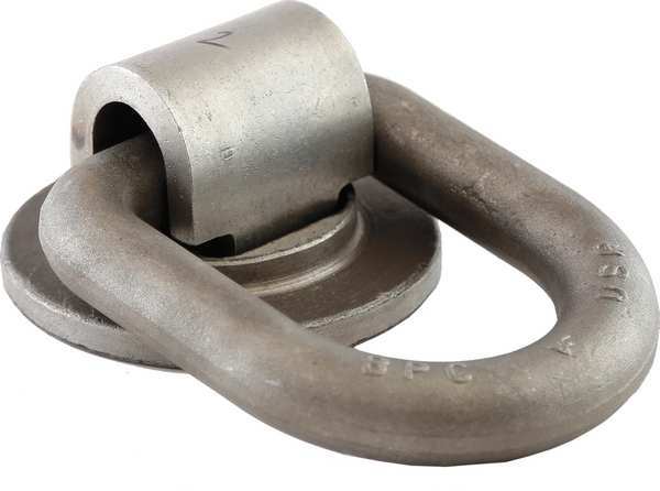 D-Rings, Gray, 4x3 In., Steel