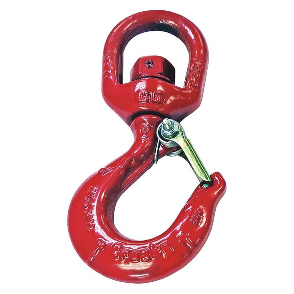 Swivel Hook, Carbon Steel, 30,000 lb., Red