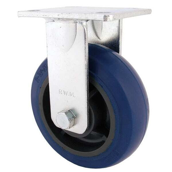 Rigid Plate Caster, Rubber, 5 in., 500 lb.