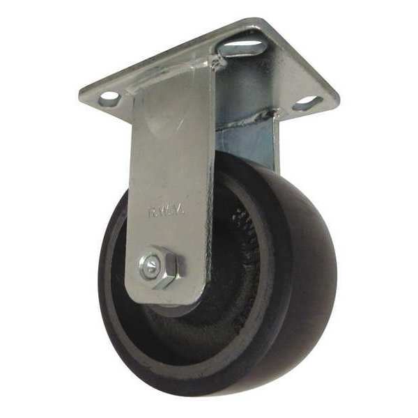 Rigid Plate Caster, Polyurethane, 1050 lb.