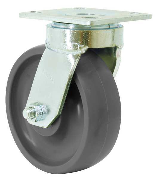 Swivel Plate Caster, Polyurethane, 1500 lb