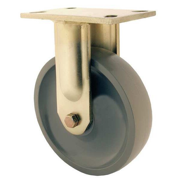 Rigid Plate Caster, Nylon, 8 in., 1800 lb.