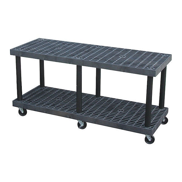 Recycled HDPE Modular-Kart, 2 Shelves, 900 lb