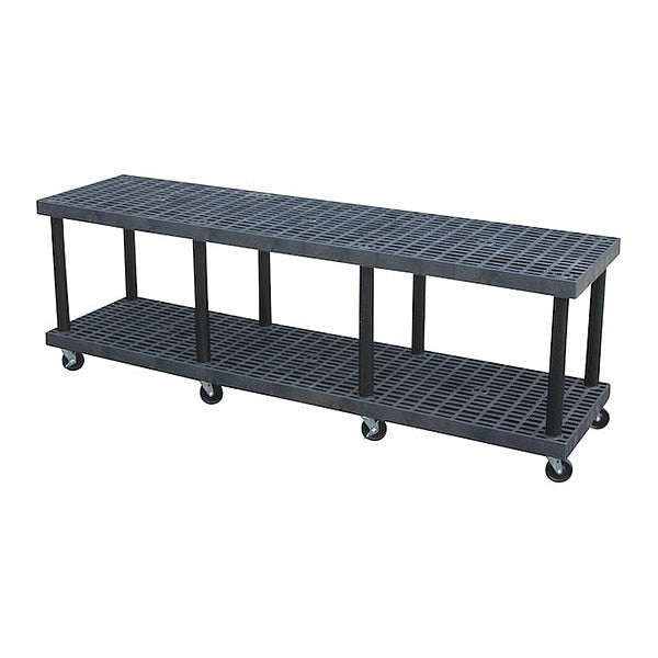Recycled HDPE Modular-Kart, 2 Shelves, 1200 lb