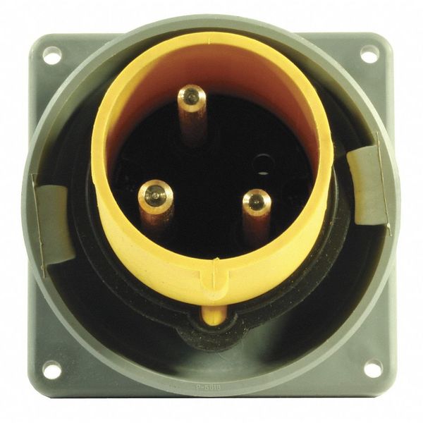 IEC Pin and Sleeve Inlet, 30A, 125V, Yellow