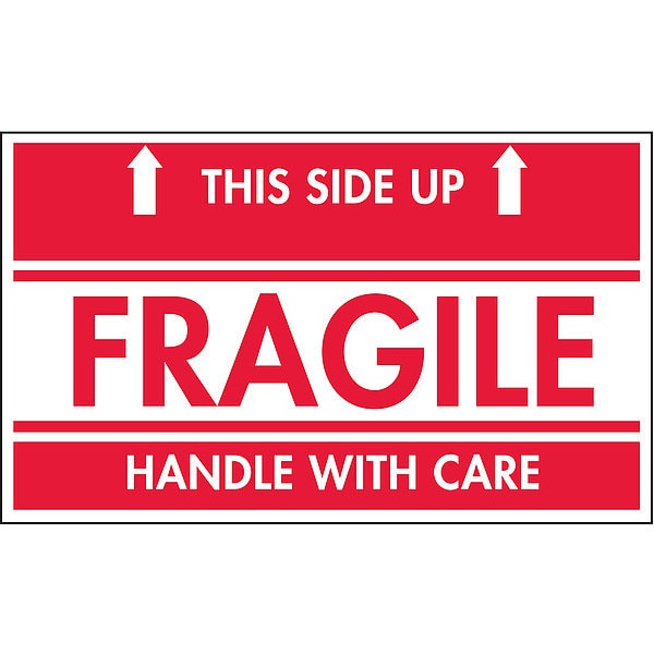 Shipping Labels, Red/White, 3 In. H, PK500