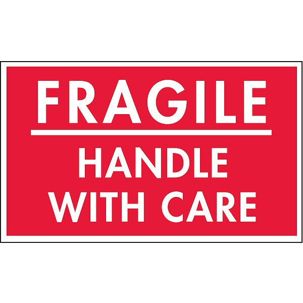 Shipping Labels, Red/White, 3 In. H, PK500