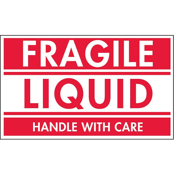 Shipping Labels, 3 In. H, Red/White, PK500