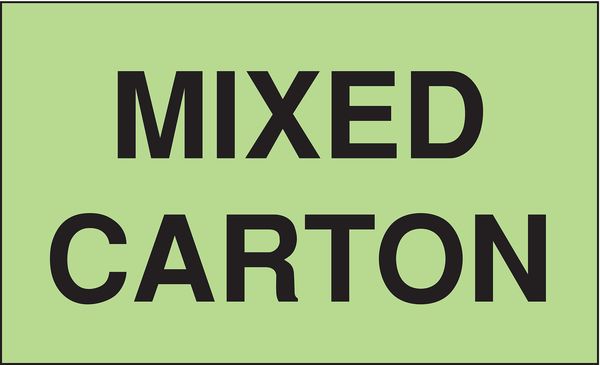 Shipping Labels, Black/Green, 3 In. H, PK50