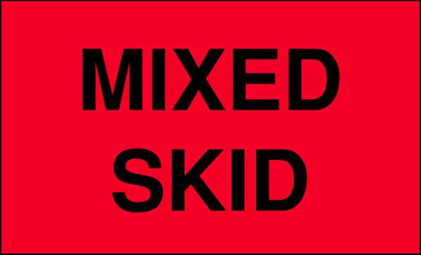 Shipping Labels, 5 In. W, Black/Red, PK500