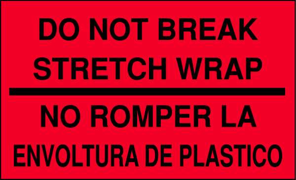 Shipping Labels, 3 In. H, Black/Red, PK50