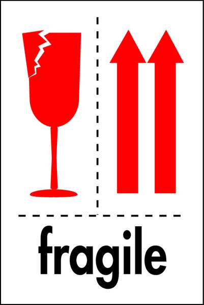 Fragile Shipping Labels 6x4