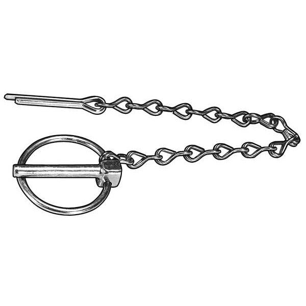 Lynch Pin, 1-9/16 in L, 3/16 in Dia., PK5