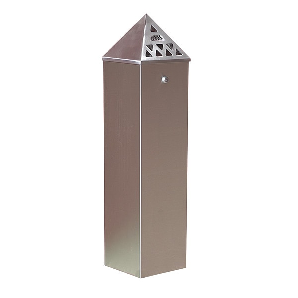 Cigarette Receptacle, 1-3/4 gal., Silver