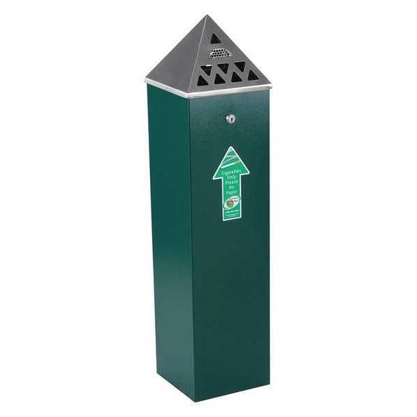Cigarette Receptacle, 1-3/4 gal., Green