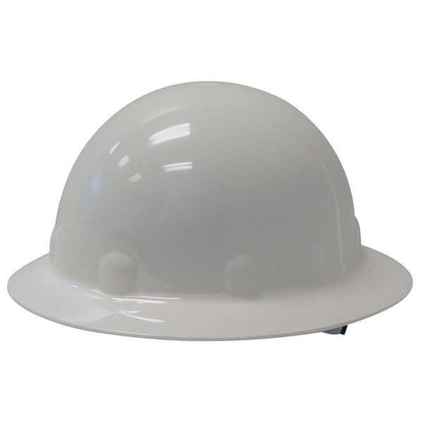 Full Brim Hard Hat, Type 1, Class E, Ratchet (8-Point), White