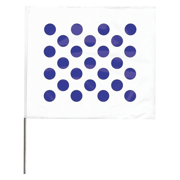Marking Flag, Blue Dots/White, Vinyl, PK100