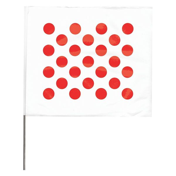 Marking Flag, Red/White, Vinyl, PK100