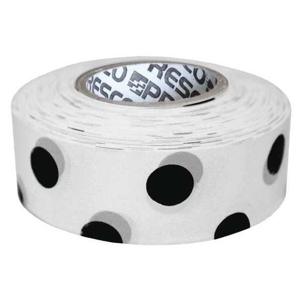 Flagging Tape, White/Blk, 300ft x 1-3/8In