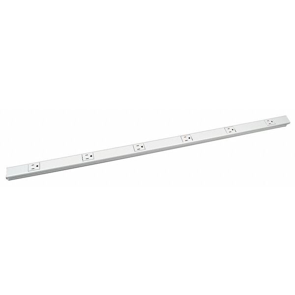 Prewired Raceway, 15A, 5 Outlet, White