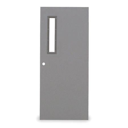 Narrow Light Steel Door with Glass, 84 in H, 36 in W, 1 3/4 in Thick, 18-gauge, Type: 2
