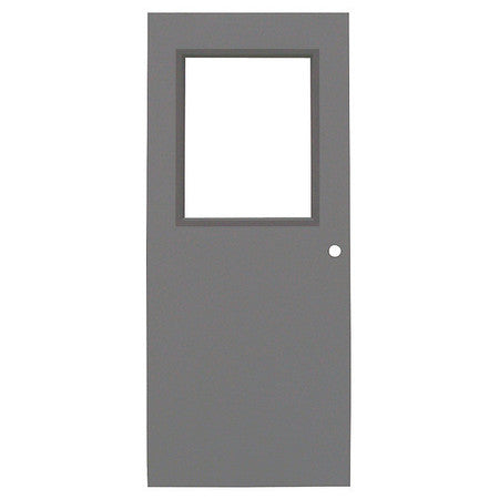Half Glass Steel Door with Glass, 80 in H, 36 in W, 1 3/4 in Thick, 18-gauge, Type: 1