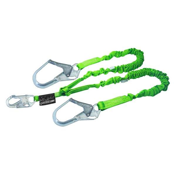 Shock Absorbing Lanyard, 6 ft., 310 lb. Weight Capacity, Green