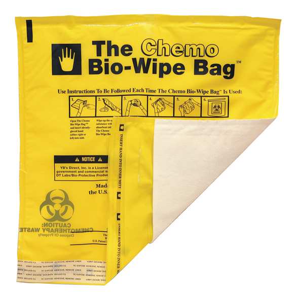 Chemo Waste Bags, 1 gal., Yellow, PK25
