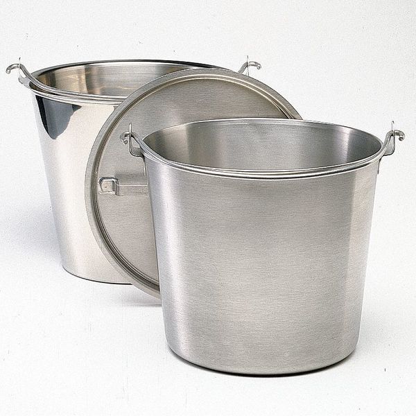Hospital Bucket, 14-3/4qt, Stainless Steel