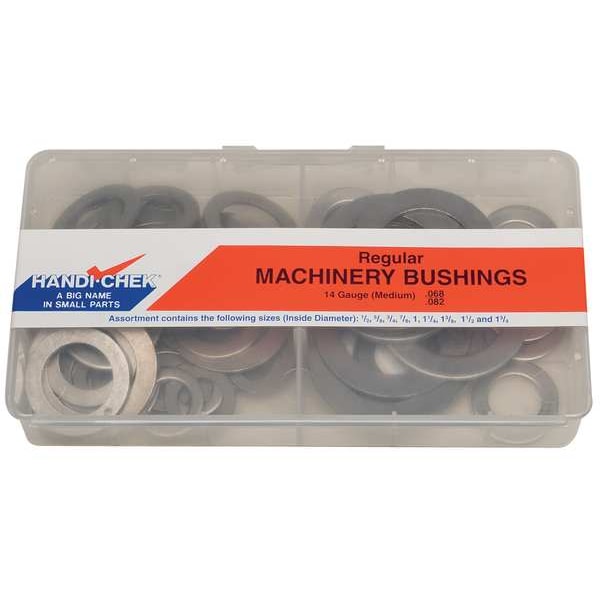 Regular 14 Gauge Machinery Bushing Assortment, Steel, Black Oxide Finish, 91 PCS