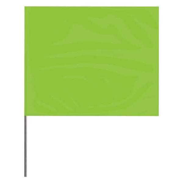 Marking Flag, Lime Glo, Blank, PVC, PK100