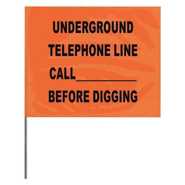 Marking Flag, Orange, Telephone, PVC, PK100