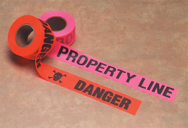 Flagging Tape, PVC, 150 ft L, Fluorescent Pink