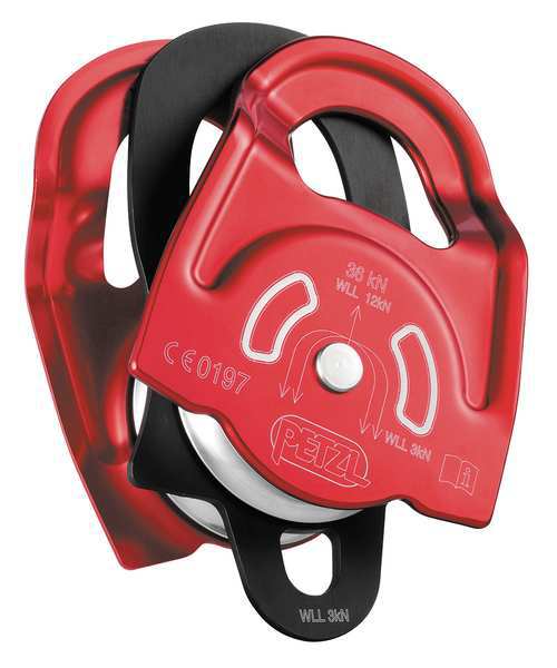 Prusik Twin Pulley, 8100 lbs, Red/Black