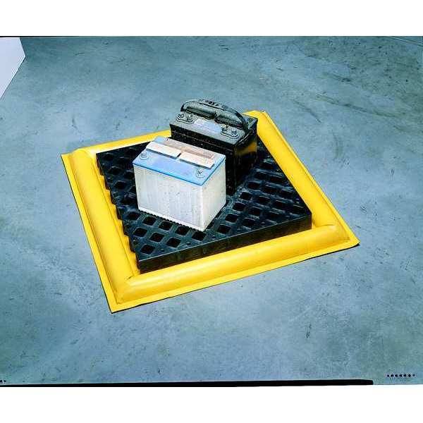 Spill Pad, 7.5 gal Spill Capacity, 8000 lb., Polyethylene Grate, Sturdy 22 oz Vinyl, Sump