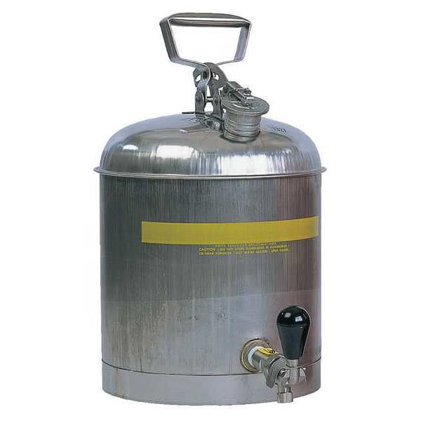 5 gal. Silver Stainless Steel Type I Faucet Safety Can for Flammables